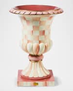 Image 1 of 2: MacKenzie-Childs Rosy Check Pedestal Urn