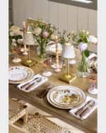 Image 4 of 4: MacKenzie-Childs Rosy Check Butterfly Candle Holders, Set of 2