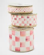 Image 3 of 3: MacKenzie-Childs Rosy Check Ribbon, 2" x 10 Yards