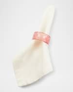 Image 2 of 3: MacKenzie-Childs Pink Check Napkin Rings, Set of 4