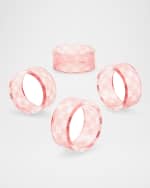 Image 3 of 3: MacKenzie-Childs Pink Check Napkin Rings, Set of 4