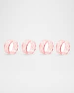 Image 1 of 3: MacKenzie-Childs Pink Check Napkin Rings, Set of 4