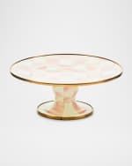 Image 1 of 2: MacKenzie-Childs Rosy Check Pedestal Platter, Mini