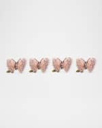 Image 4 of 4: MacKenzie-Childs Pink Butterfly Hill Napkin Rings, Set of 4