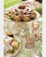 Image 4 of 5: MacKenzie-Childs Rosy Check Large Pedestal Platter