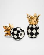 Image 2 of 2: MacKenzie-Childs Pineapple Salt and Pepper Shaker Set