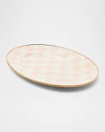 Image 2 of 3: MacKenzie-Childs  Rosy Check Small Oval Platter