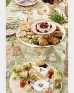 Image 4 of 4: MacKenzie-Childs Rosy Check Small Pedestal Platter