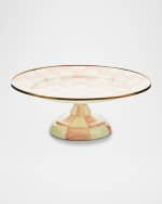 Image 1 of 3: MacKenzie-Childs Rosy Check Small Pedestal Platter