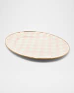 Image 2 of 3: MacKenzie-Childs Rosy Check Large Oval Platter