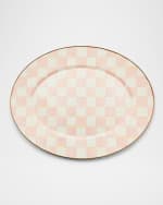 Image 1 of 3: MacKenzie-Childs Rosy Check Large Oval Platter