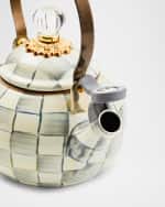 Image 4 of 4: MacKenzie-Childs Sterling Check 1-Qt. Whistling Tea Kettle