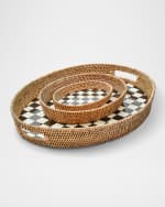 Image 2 of 2: MacKenzie-Childs Courtly Check Enamel Rattan Party Tray