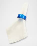 Image 2 of 3: MacKenzie-Childs Navy Check Napkin Ring, Set of 4