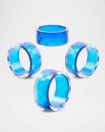 Image 3 of 3: MacKenzie-Childs Navy Check Napkin Ring, Set of 4