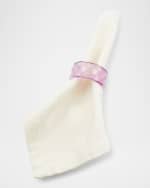 Image 2 of 3: MacKenzie-Childs Lavender Check Napkin Ring, Set of 4