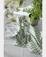 Image 2 of 4: MacKenzie-Childs Green Check Napkin Rings, Set of 4