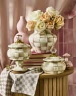 Image 4 of 5: MacKenzie-Childs Mocha Check Squashed Pot, 20 oz.