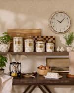 Image 2 of 3: MacKenzie-Childs Mocha Check School Clock