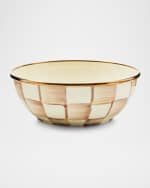 Image 1 of 2: MacKenzie-Childs Mocha Check Everyday Bowl