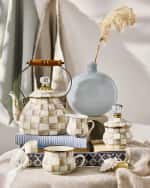 Image 5 of 9: MacKenzie-Childs Mocha Check Tea Kettle, 2 Quarts