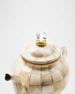 Image 4 of 5: MacKenzie-Childs Mocha Check 4-Cup Teapot