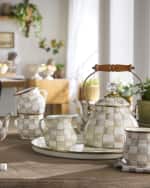 Image 2 of 2: MacKenzie-Childs Mocha Check Round Tray