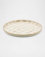 Image 1 of 2: MacKenzie-Childs Mocha Check Round Tray