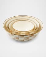 Image 4 of 7: MacKenzie-Childs Mocha Check Small Everyday Bowl