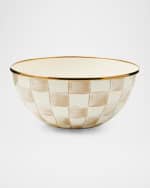 Image 1 of 7: MacKenzie-Childs Mocha Check Small Everyday Bowl
