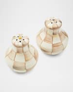Image 3 of 5: MacKenzie-Childs Mocha Check Salt & Pepper Shakers