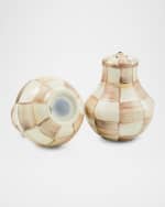 Image 4 of 5: MacKenzie-Childs Mocha Check Salt & Pepper Shakers