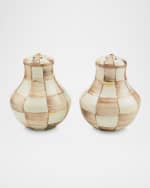 Image 1 of 5: MacKenzie-Childs Mocha Check Salt & Pepper Shakers