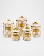 Image 3 of 6: MacKenzie-Childs Mocha Check Mini Canister