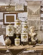 Image 5 of 6: MacKenzie-Childs Mocha Check Mini Canister