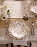 Image 2 of 6: MacKenzie-Childs Mocha Check Charger Plate