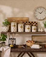 Image 5 of 7: MacKenzie-Childs Mocha Check Medium Canister