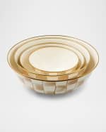 Image 4 of 8: MacKenzie-Childs Mocha Check Extra Large Everyday Bowl