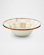 Image 1 of 2: MacKenzie-Childs Mocha Check Breakfast Bowl