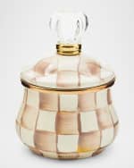 Image 1 of 5: MacKenzie-Childs Mocha Check Lidded Sugar Bowl