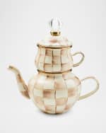 Image 1 of 3: MacKenzie-Childs Mocha Check High Tea Set
