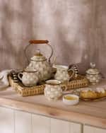 Image 3 of 5: MacKenzie-Childs Mocha Check Creamer