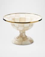 Image 1 of 4: MacKenzie-Childs Mocha Check Small Compote