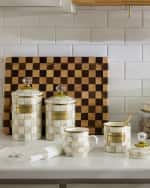 Image 5 of 6: MacKenzie-Childs Mocha Check Demi Canister