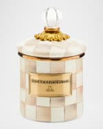 Image 1 of 6: MacKenzie-Childs Mocha Check Demi Canister