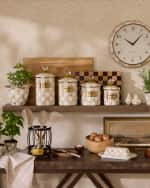 Image 6 of 6: MacKenzie-Childs Mocha Check Demi Canister