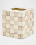 Image 2 of 2: MacKenzie-Childs Mocha Check Boutique Tissue Box Cover