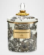 Image 1 of 3: MacKenzie-Childs Sterling English Garden Small Canister, 38 oz.
