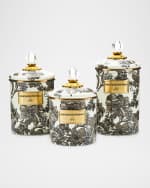 Image 3 of 4: MacKenzie-Childs Sterling English Garden Medium Canister, 48 oz.