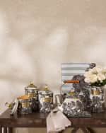Image 4 of 4: MacKenzie-Childs Sterling English Garden Medium Canister, 48 oz.